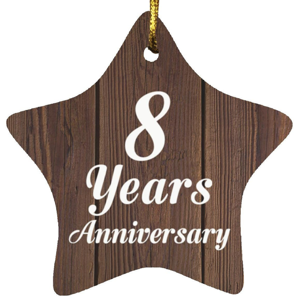 8th Anniversary 8 Years Anniversary - Star Ornament D