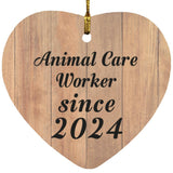 Animal Care Worker Since 2024 - Heart Ornament C