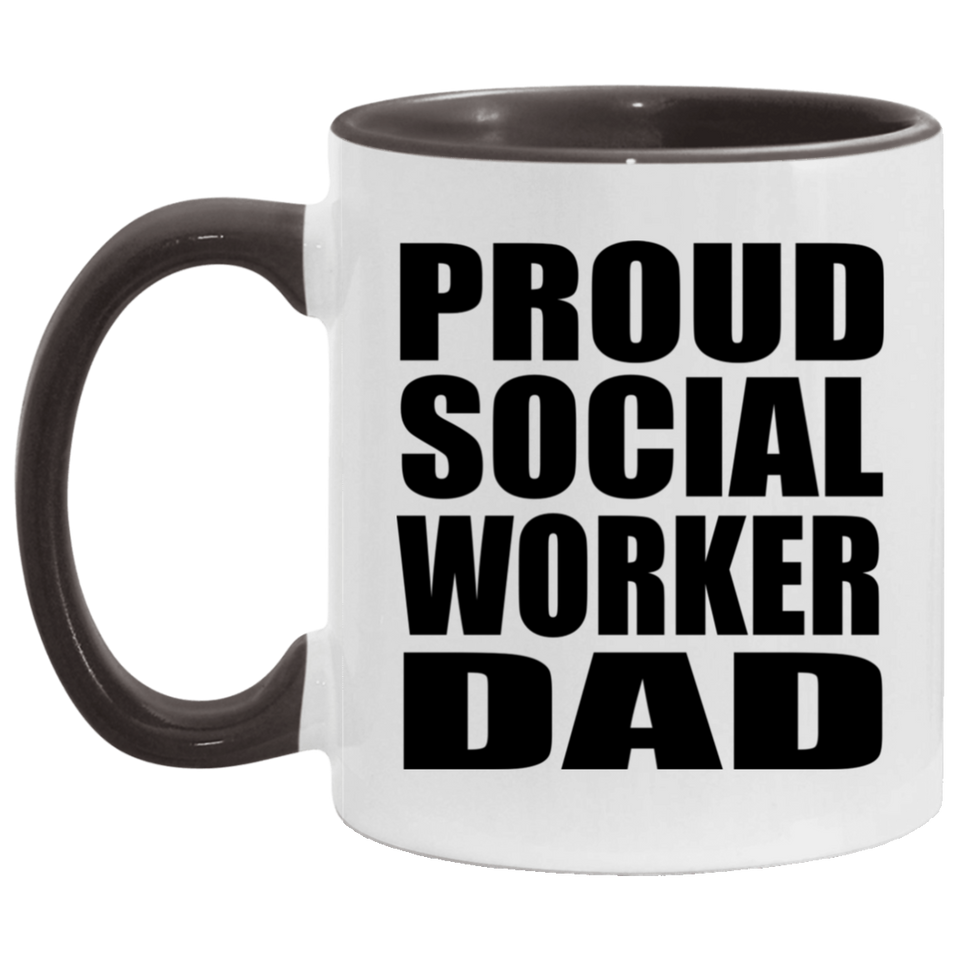 Proud Social Worker Dad - 11oz Accent Mug Black