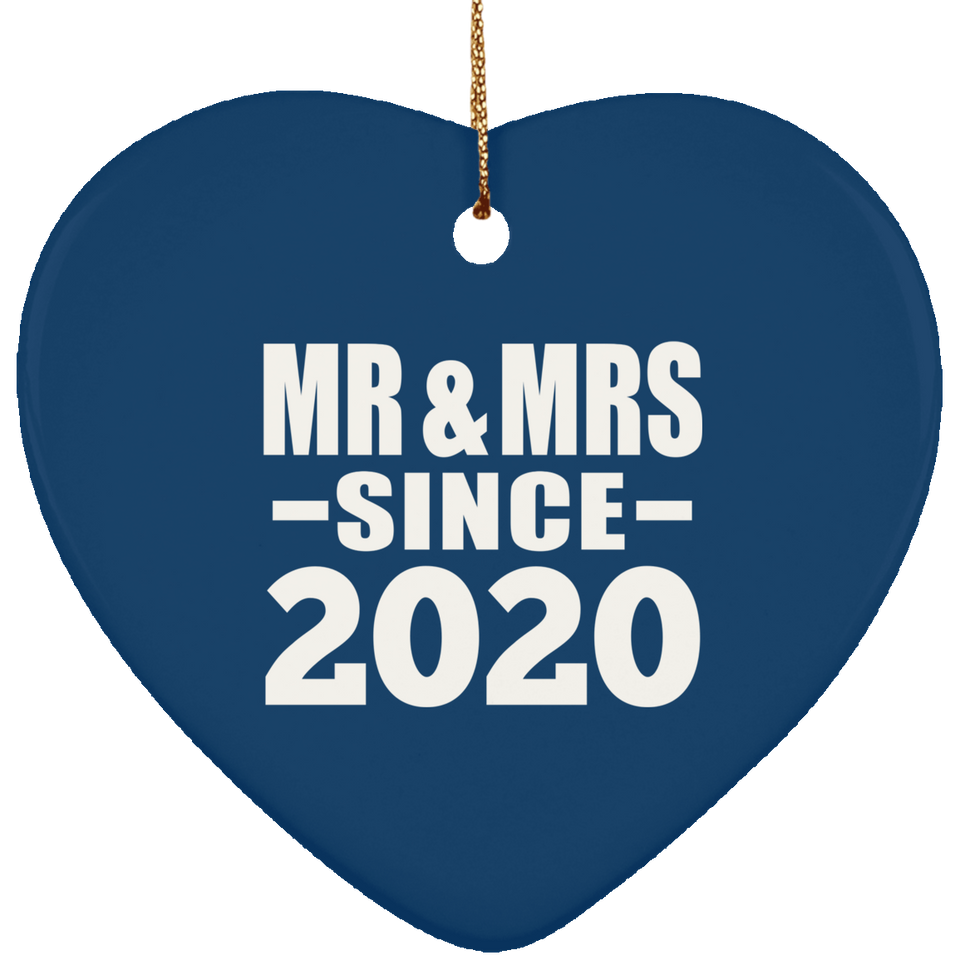 4th Anniversary Mr & Mrs Since 2020 - Heart Ornament