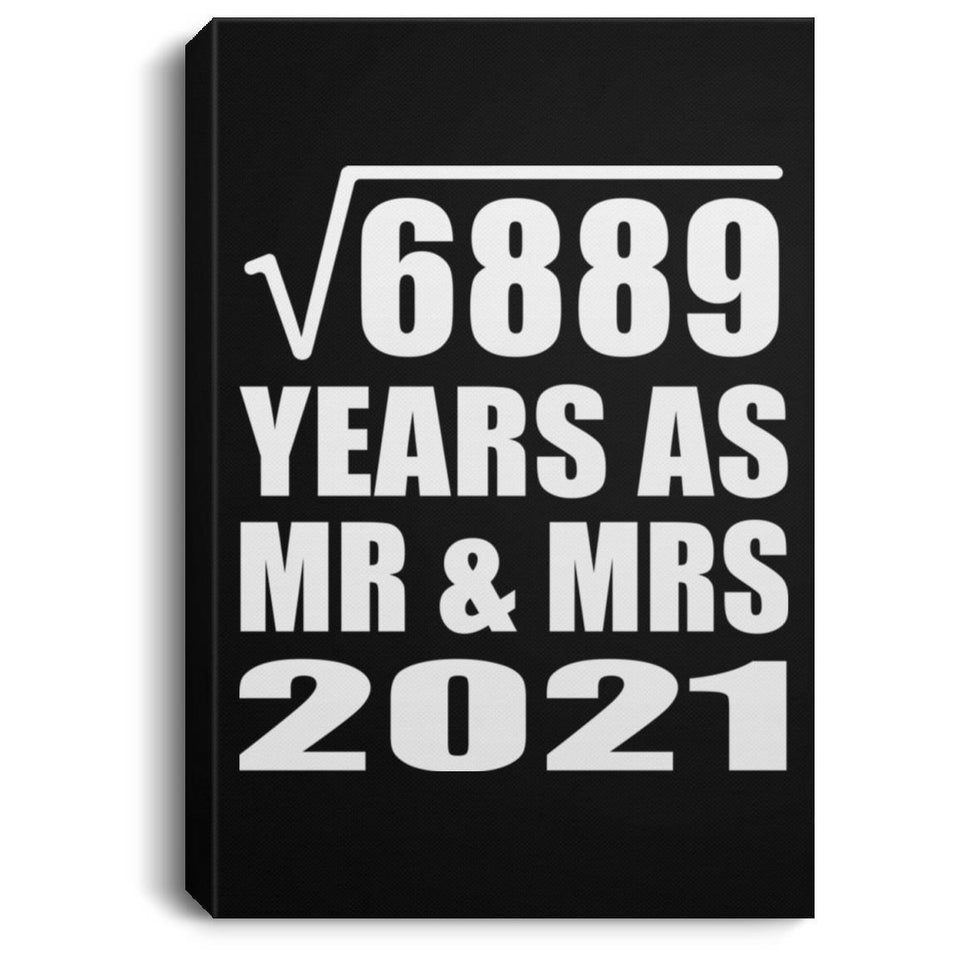 83rd Anniversary Square Root of 6889 Years As Mr & Mrs 2021 - Canvas Portrait