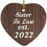 Sister In Law Established EST. 2022 - Heart Ornament D