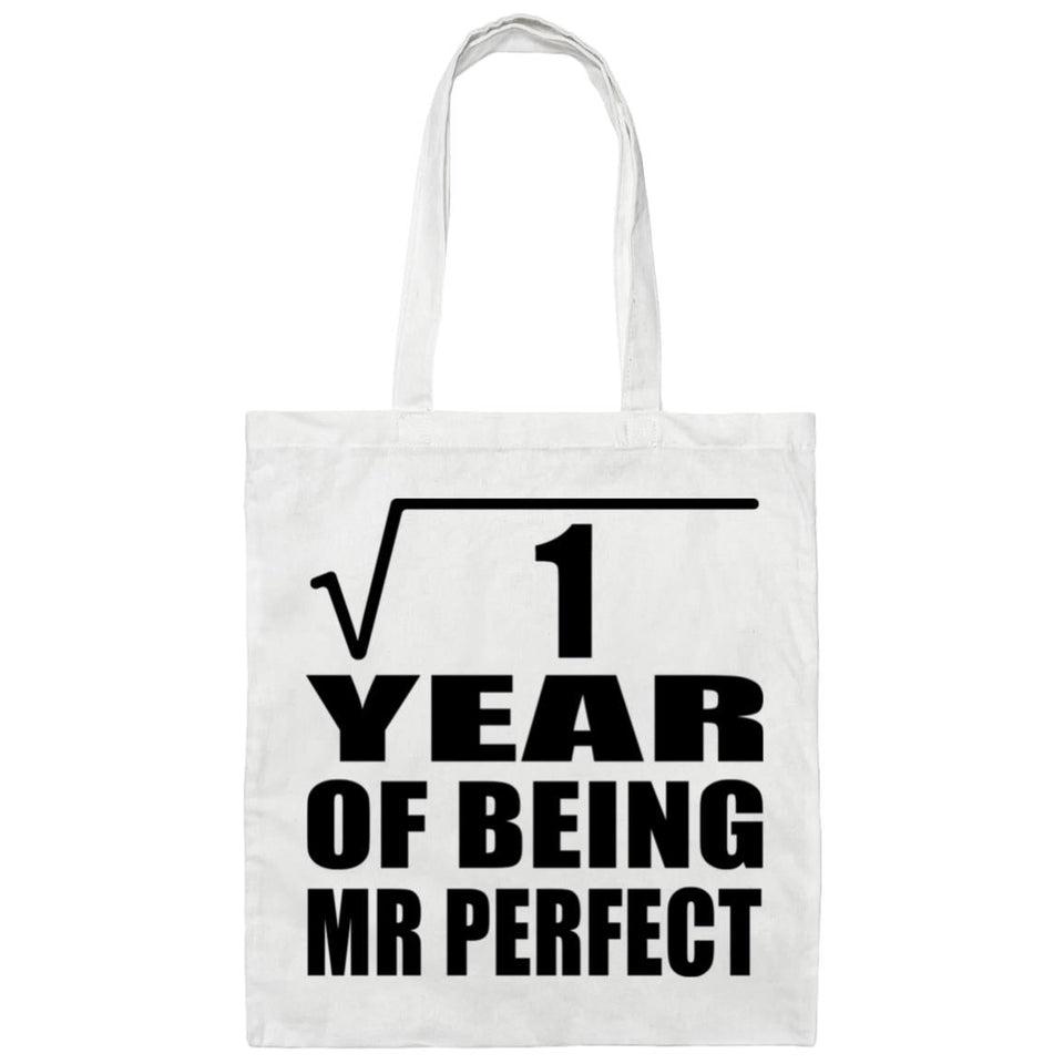 1st Anniversary Square Root of 1 Year of Mr Perfect - Tote Bag White