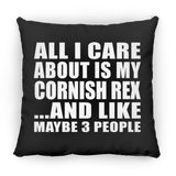 All I Care About Is My Cornish Rex - Throw Pillow Black
