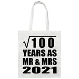 10th Anniversary Square Root of 100 Years As Mr & Mrs 2021 - Tote Bag White
