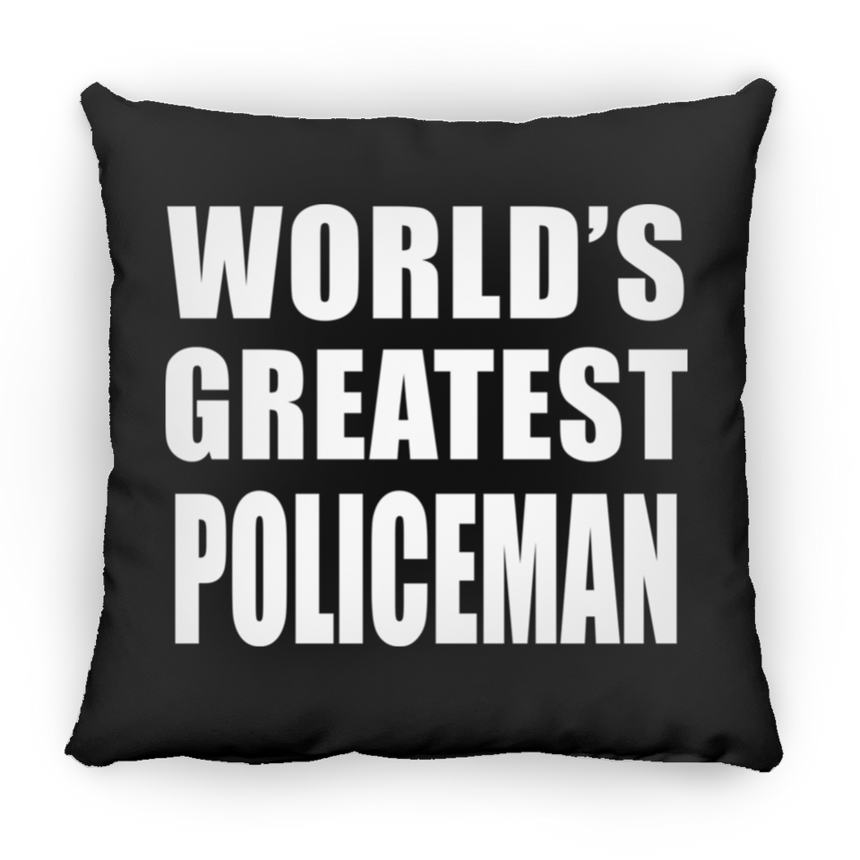 World's Greatest Policeman - Throw Pillow Black