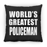 World's Greatest Policeman - Throw Pillow Black