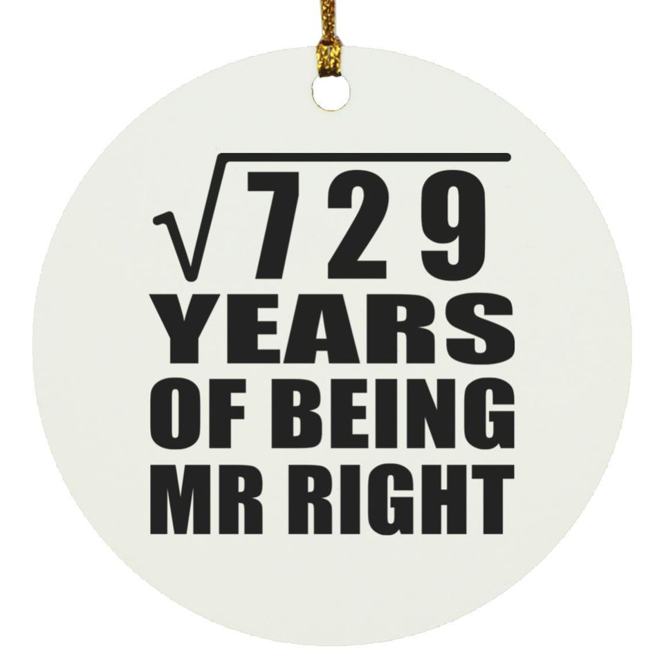 27th Anniversary Square Root of 729 Years of Being Mr Right - Circle Ornament