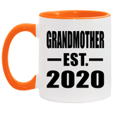 Grandmother Established EST. 2020 - 11oz Accent Mug Orange