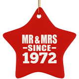 52nd Anniversary Mr & Mrs Since 1972 - Star Ornament