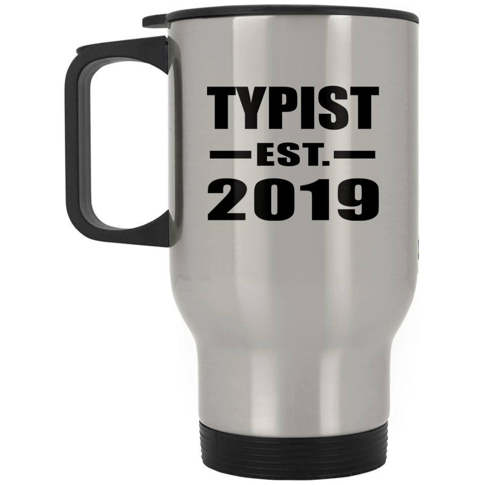 Typist Established EST. 2019 - Silver Travel Mug