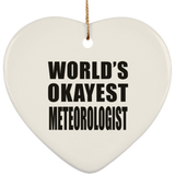 World's Okayest Meteorologist - Heart Ornament
