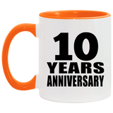 10th Anniversary 10 Years - 11oz Accent Mug Orange