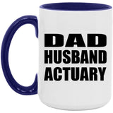Dad Husband Actuary - 15oz Accent Mug Purple