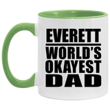 Everett World's Okayest Dad - 11oz Accent Mug Green