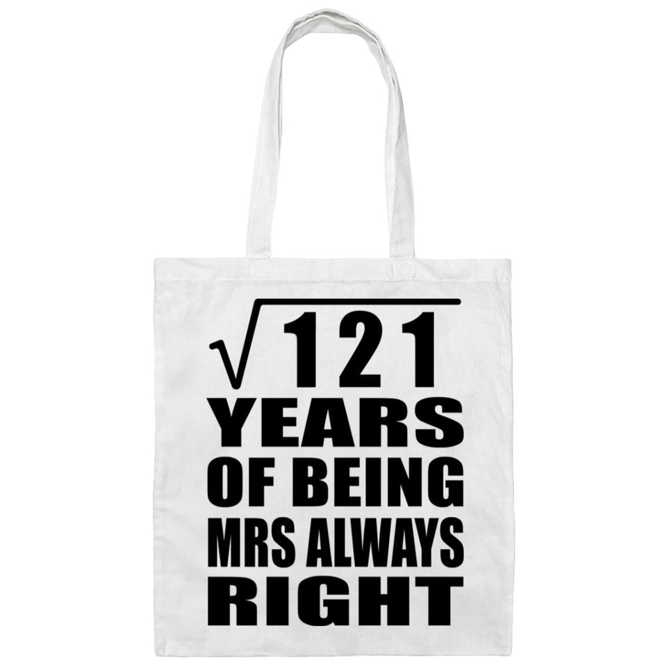 11th Anniversary Square Root of 121 Years Mrs Always Right - Tote Bag White