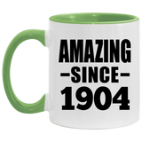 120th Birthday Amazing Since 1904 - 11oz Accent Mug Green