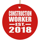 Construction Worker Established EST. 2018 - Circle Ornament