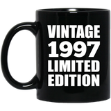 27th Birthday Vintage 1997 Limited Edition - 11oz Coffee Mug Black