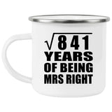 29th Anniversary Square Root of 841 Years of Being Mrs Right - 12oz Camping Mug