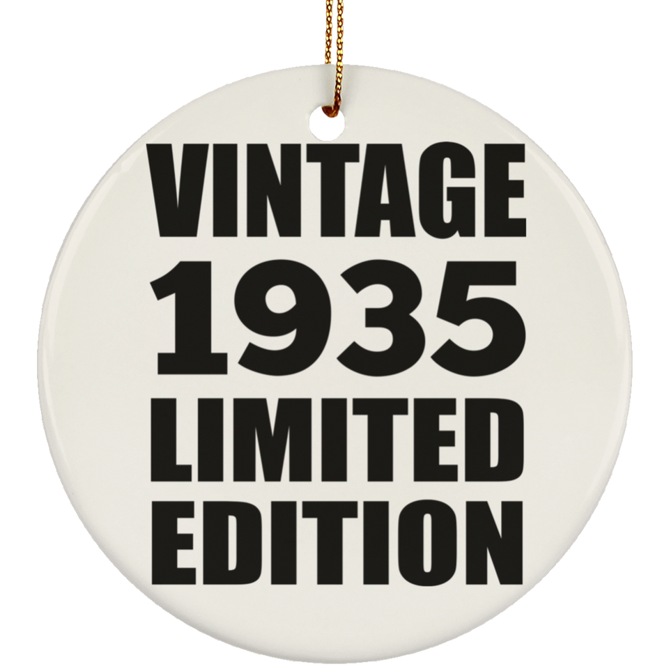 89th Birthday Vintage 1935 Limited Edition - Circle Ornament