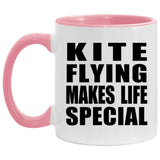 Kite Flying Makes Life Special - 11oz Accent Mug Pink