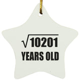 101st Birthday Square Root of 10201 Years Old - Star Ornament