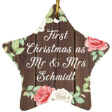 First Christmas As Mr & Mrs Schmidt - Star Ornament A