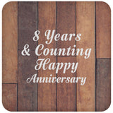 Happy 8th Anniversary 8 Years & Counting - Drink Coaster E