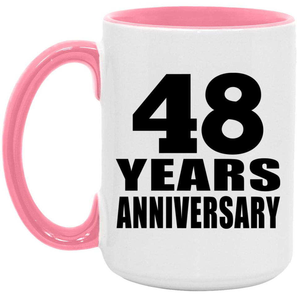 48th Anniversary 48 Years Anniversary - 15oz Accent Mug Pink