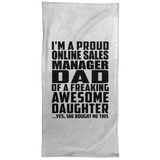 Proud Online Sales Manager Dad Of Awesome Daughter - Hand Towel
