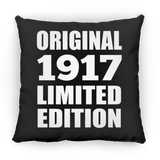 107th Birthday Original 1917 Limited Edition - Throw Pillow Black
