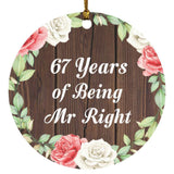 67th Anniversary 67 Years Of Being Mr Right - Circle Ornament A