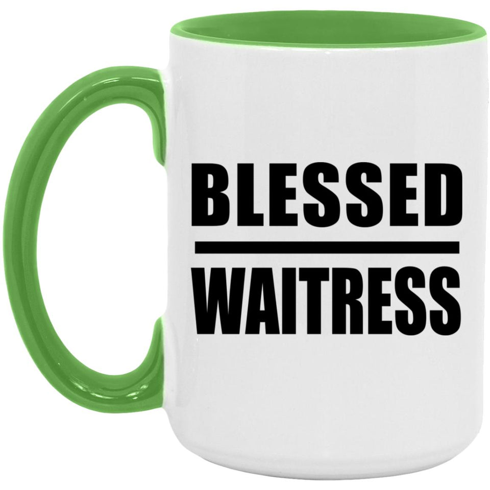 Blessed Waitress - 15oz Accent Mug Green