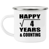 Happy 2nd Anniversary Square Root of 4 Years & Counting - 12oz Camping Mug