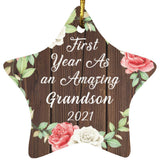 First Year As An Amazing Grandson 2021 - Star Ornament A