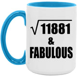 109th Birthday Square Root of 11881 & Fabulous - 15oz Accent Mug Blue