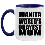 Juanita World's Okayest Mum - 11oz Accent Mug Purple