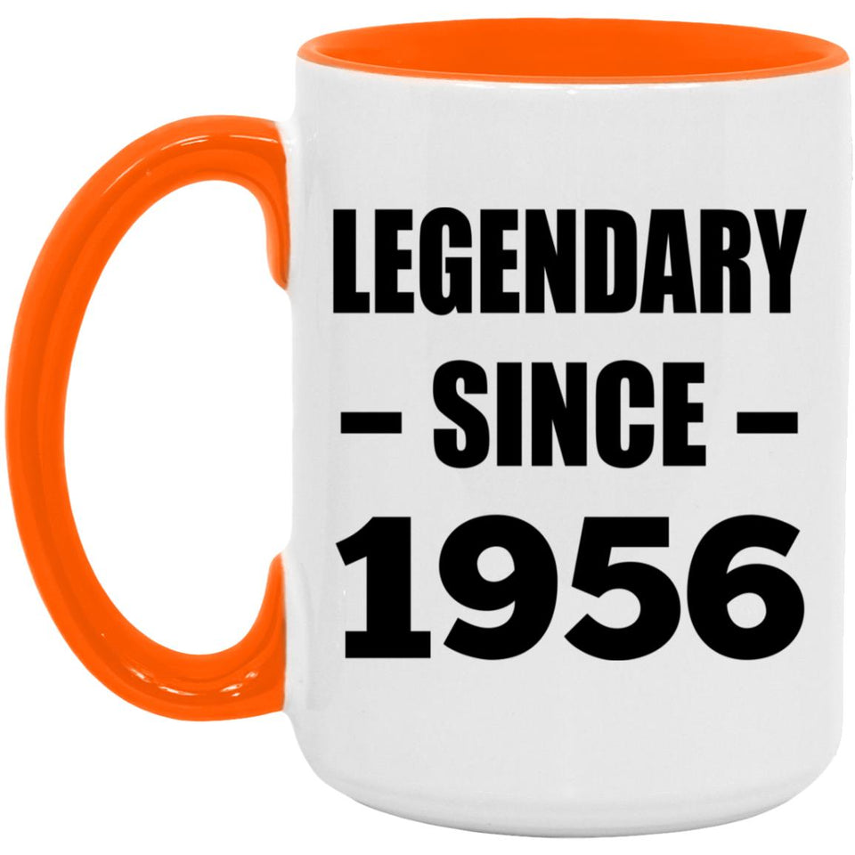 68th Birthday Legendary Since 1956 - 15oz Accent Mug Orange