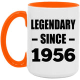 68th Birthday Legendary Since 1956 - 15oz Accent Mug Orange