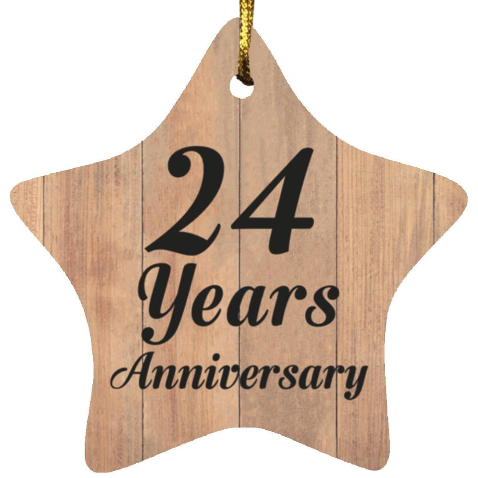 24th Anniversary 24 Years Anniversary - Star Ornament C