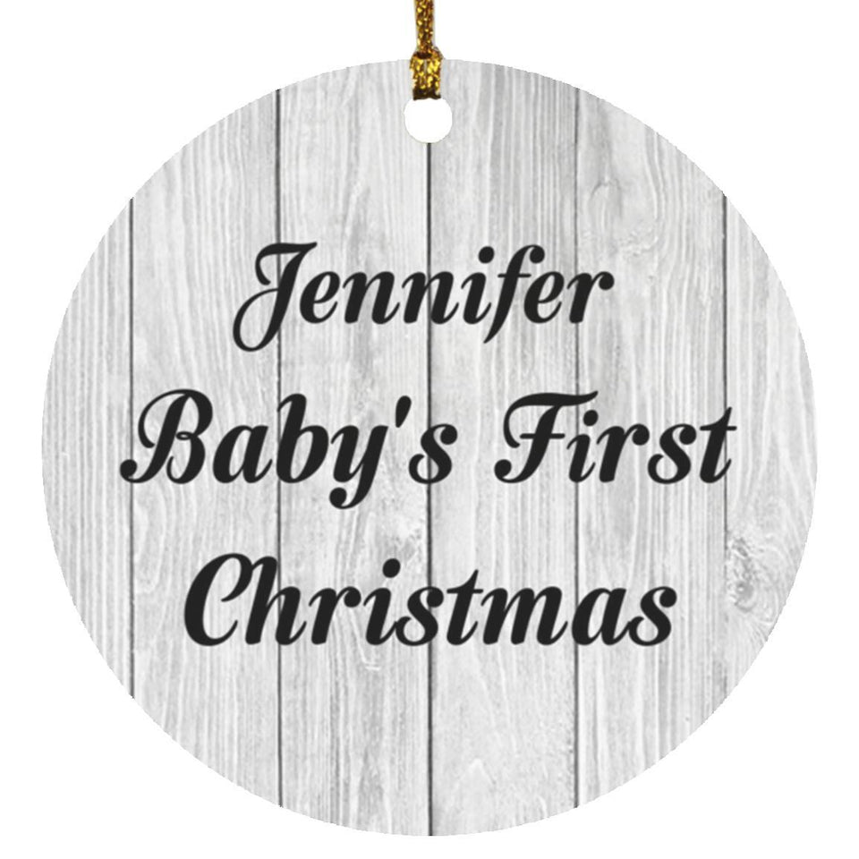 Jennifer Baby's First Christmas - Circle Ornament F