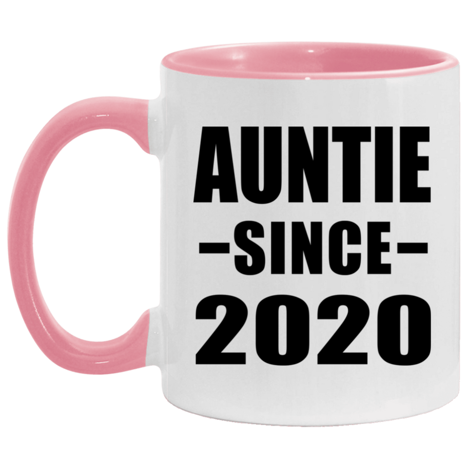 Auntie Since 2020 - 11oz Accent Mug Pink