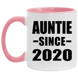 Auntie Since 2020 - 11oz Accent Mug Pink
