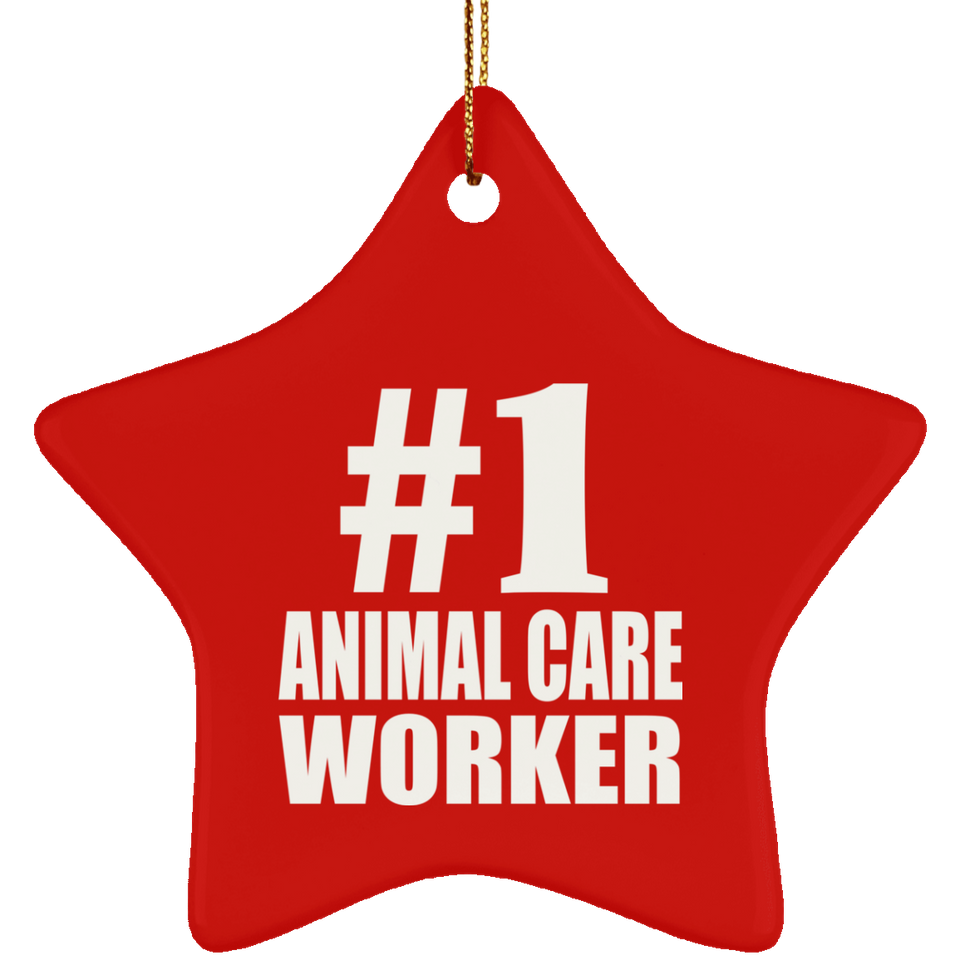 Number One #1 Animal Care Worker - Star Ornament