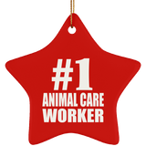 Number One #1 Animal Care Worker - Star Ornament