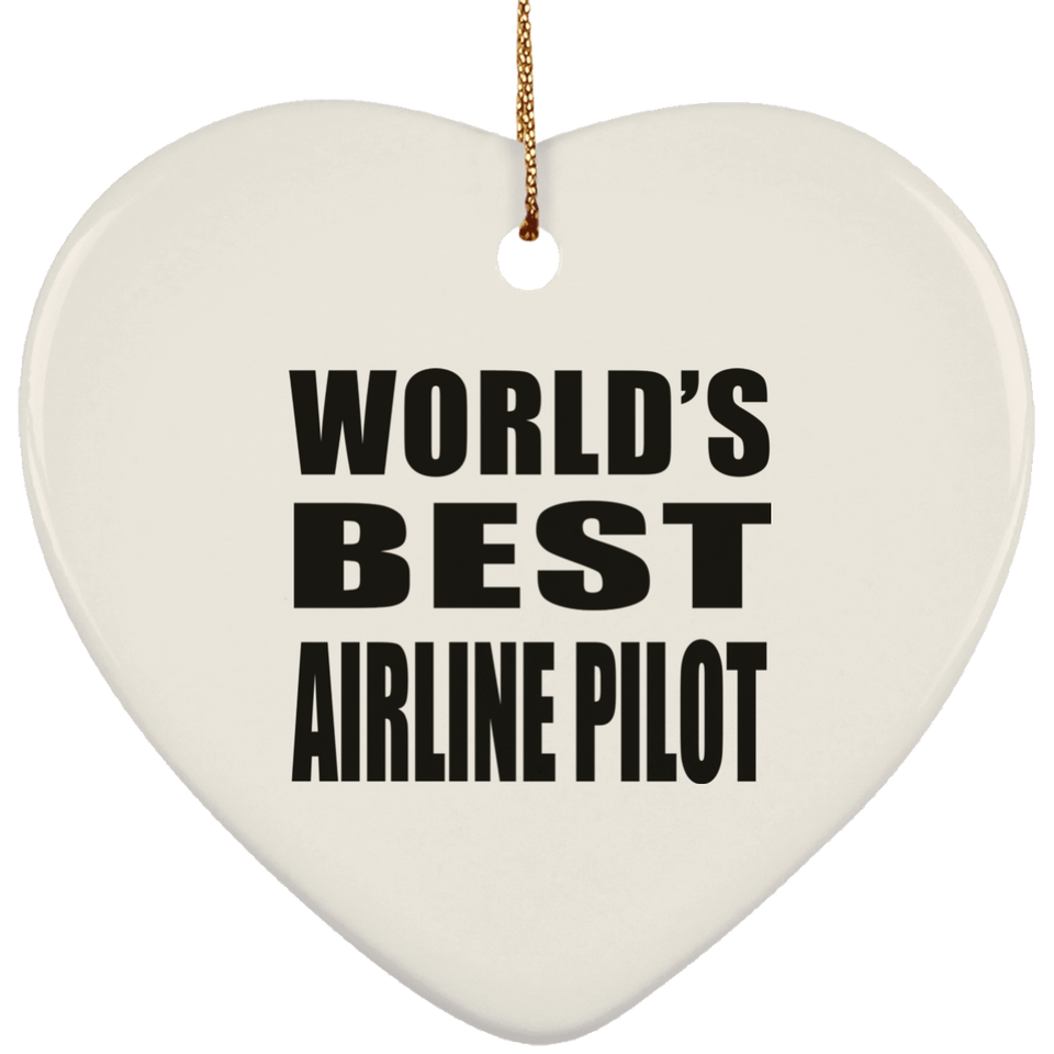 World's Best Airline Pilot - Heart Ornament