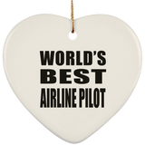 World's Best Airline Pilot - Heart Ornament