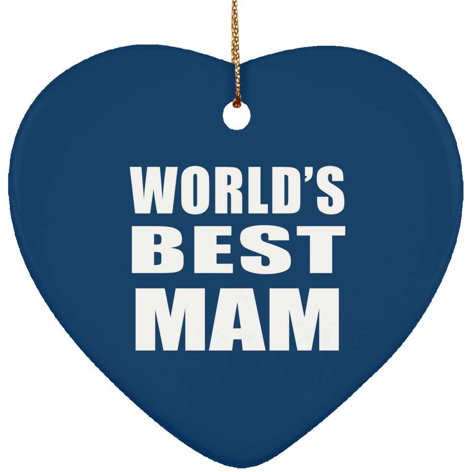 World's Best Mam - Heart Ornament