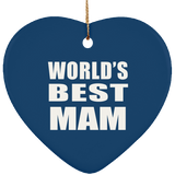 World's Best Mam - Heart Ornament
